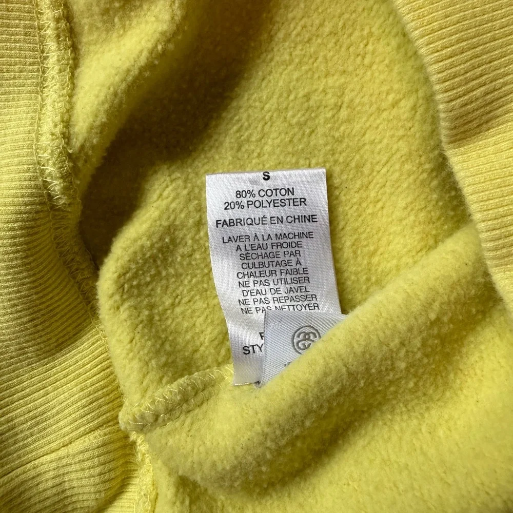 Stussy Yellow Crewneck Sweater with Blue Logo - Picture 3 of 4